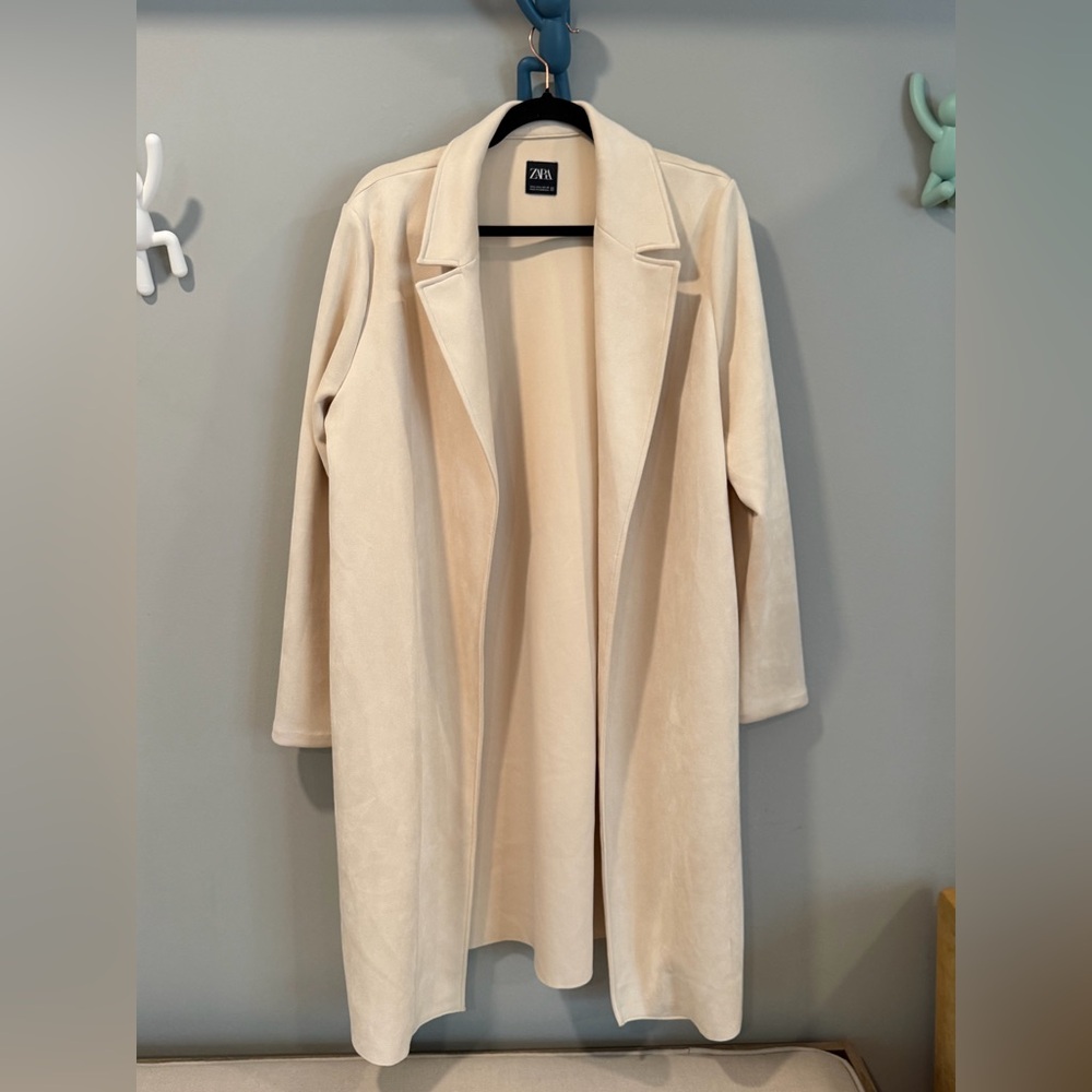 Zara Suede Open Cardigan